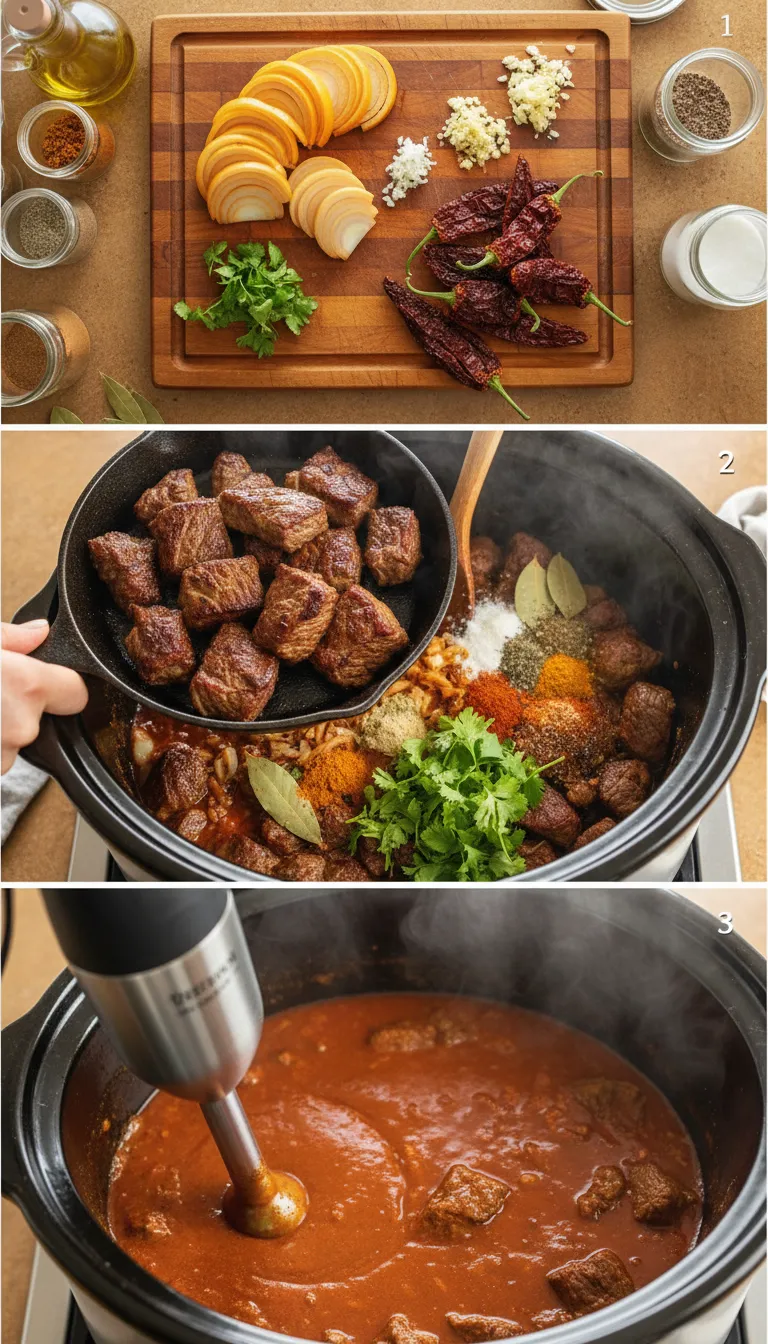 Easy Birria Tacos with Consomme in the Slow Cooker Step-by-Step