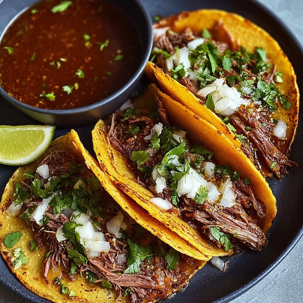 Easy Birria Tacos with Consomme in the Slow Cooker