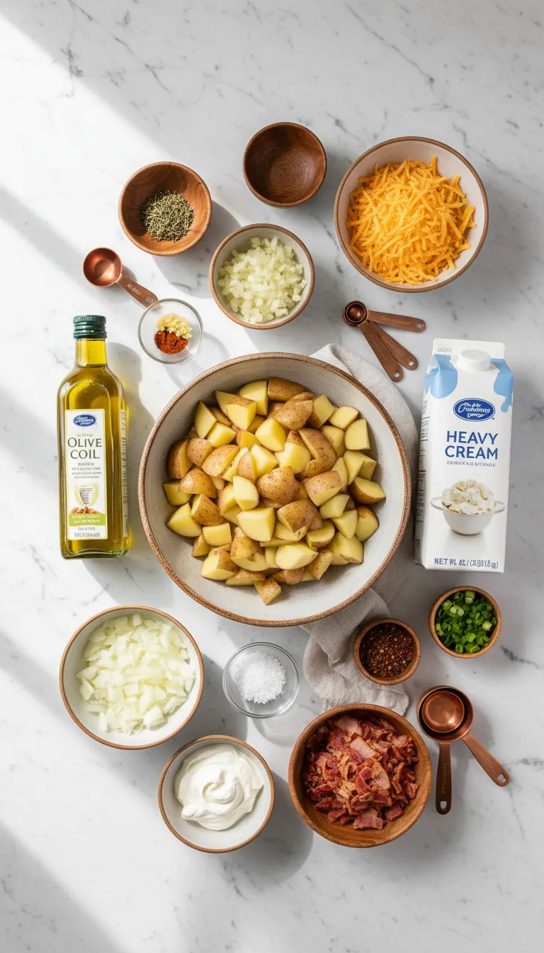 Comforting Loaded Baked Potato Soup Ingredients