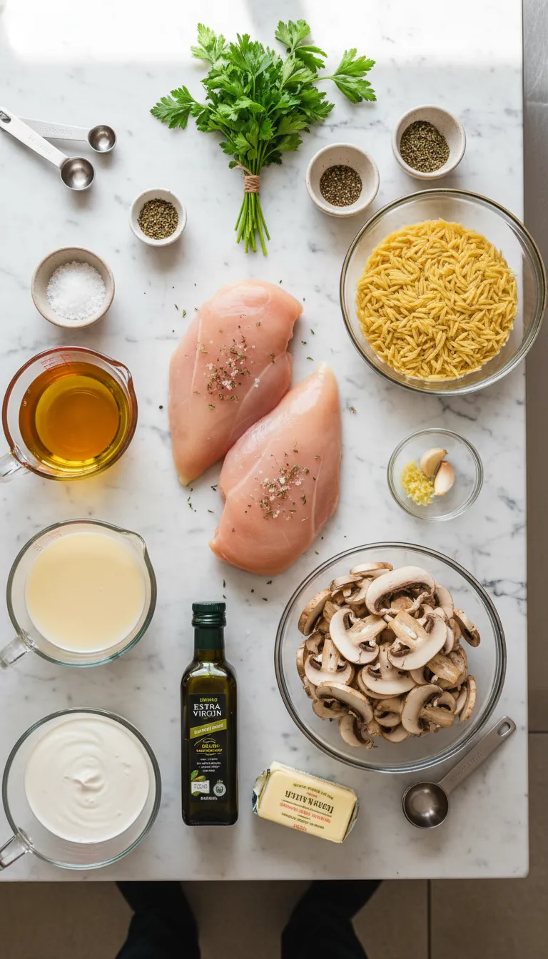 Marsala Chicken Orzo Ingredients