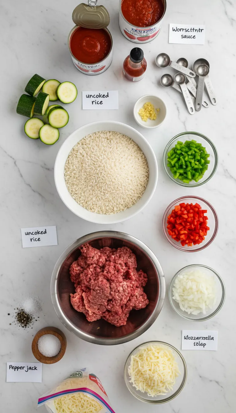 Meal Prep Unstuffed Pepper Bowls Ingredients