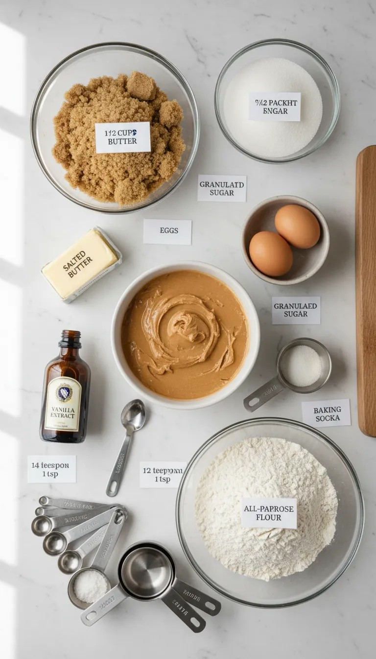 Old-Fashioned Peanut Butter Cookies Ingredients