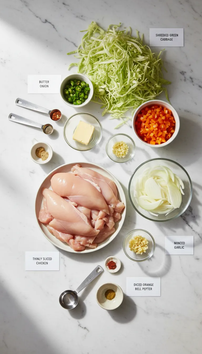 Quick Chicken Cabbage Stir-Fry Ingredients