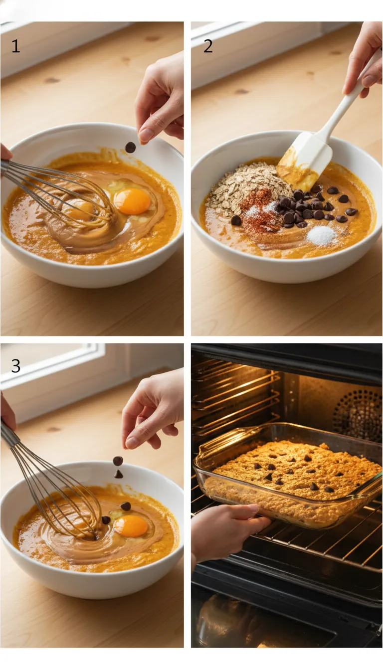 Pumpkin Chocolate Chip Oat Bars Step by Step