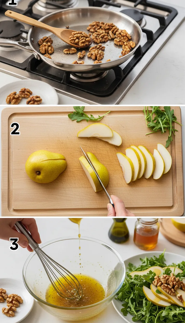 Arugula Pear Salad Step-by-Step