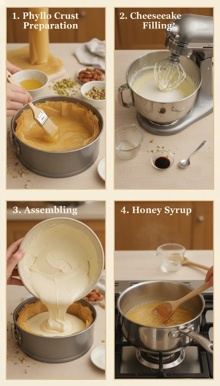 Baklava Cheesecake Step by Step