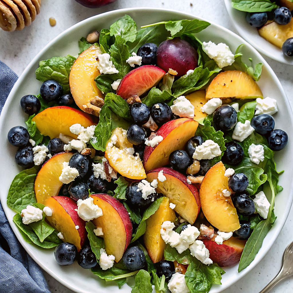Blueberry Peach Feta Salad