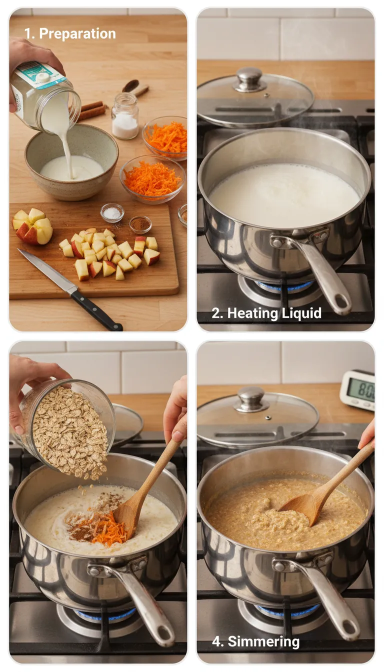 Carrot Apple Oatmeal Step-by-Step
