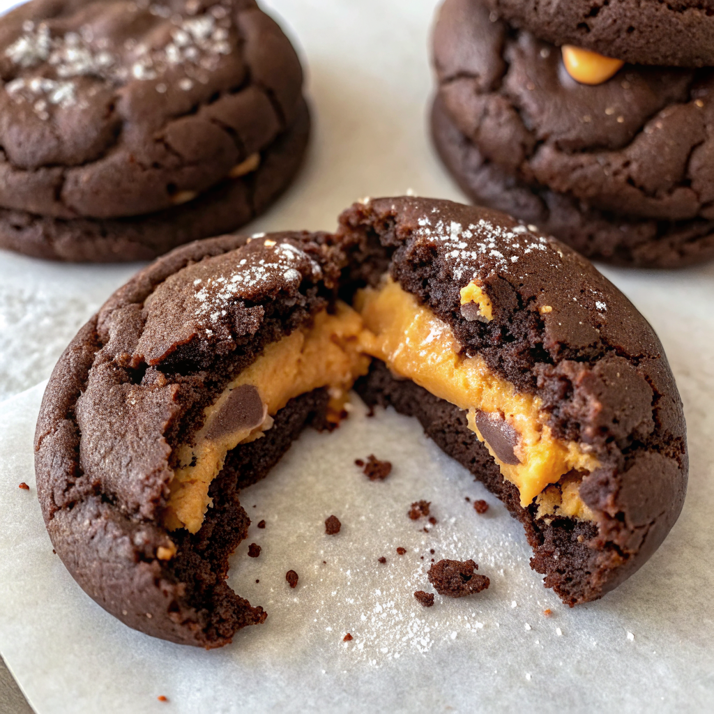 Chocolate Peanut Butter Filled Cookies