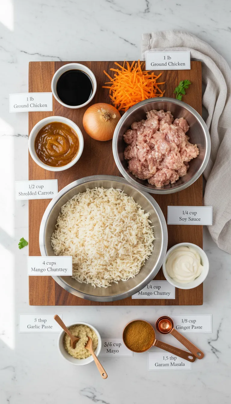 Blackstone Indian Spiced Rice Bowls Ingredients