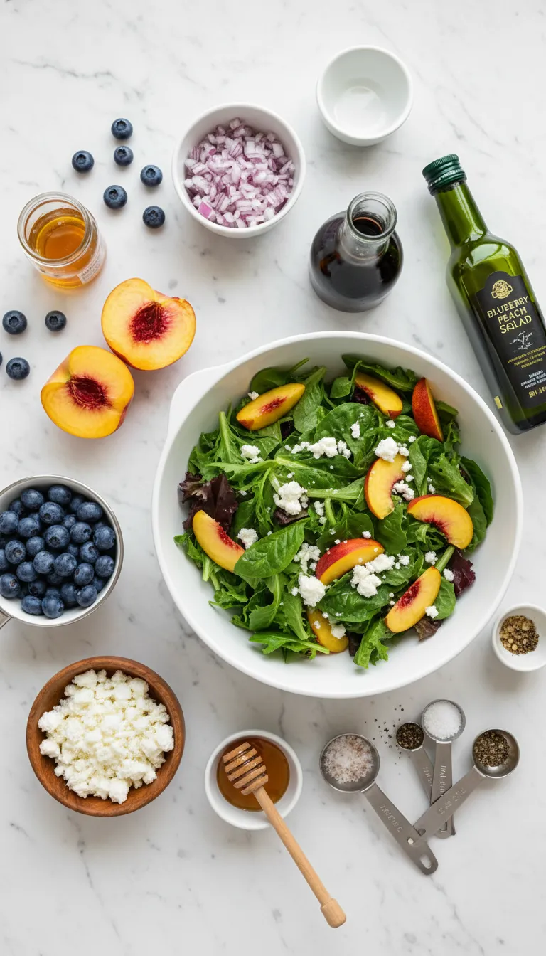 Blueberry Peach Feta Salad Ingredients