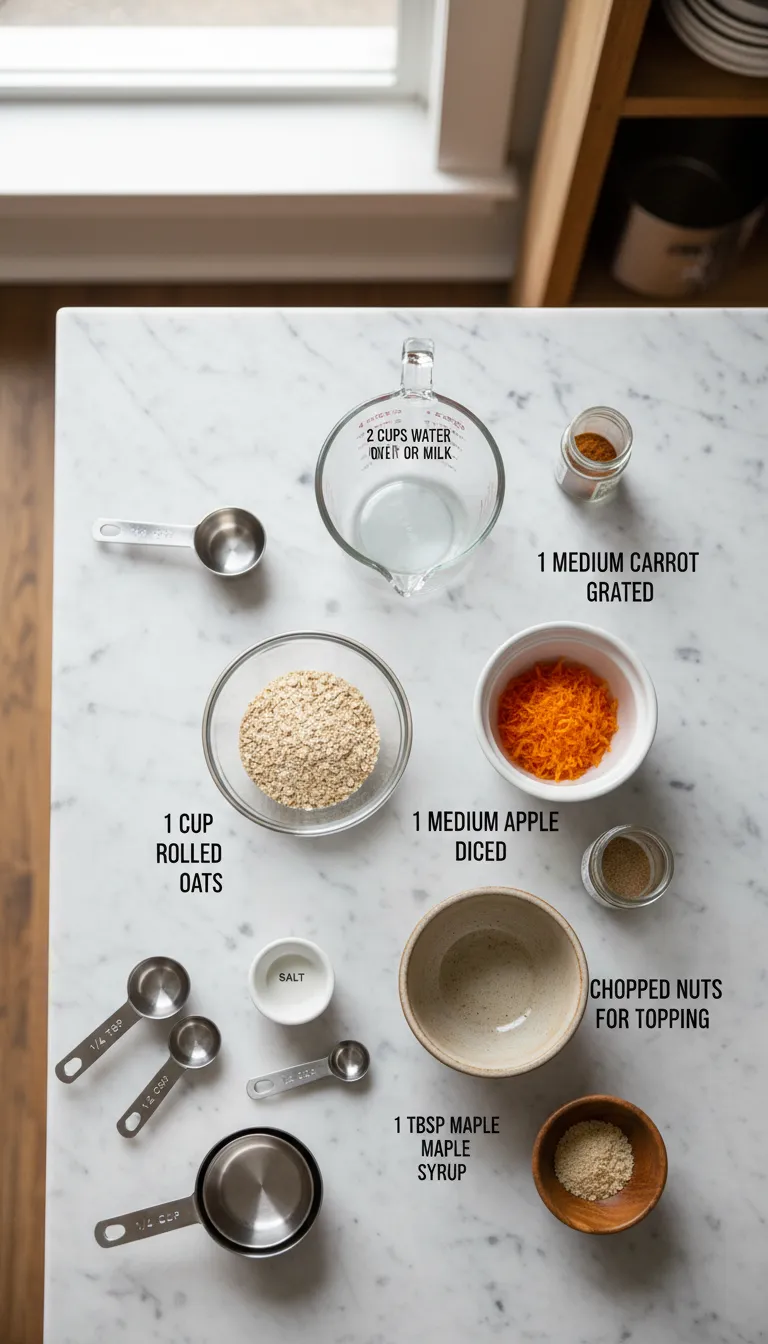 Carrot Apple Oatmeal Ingredients