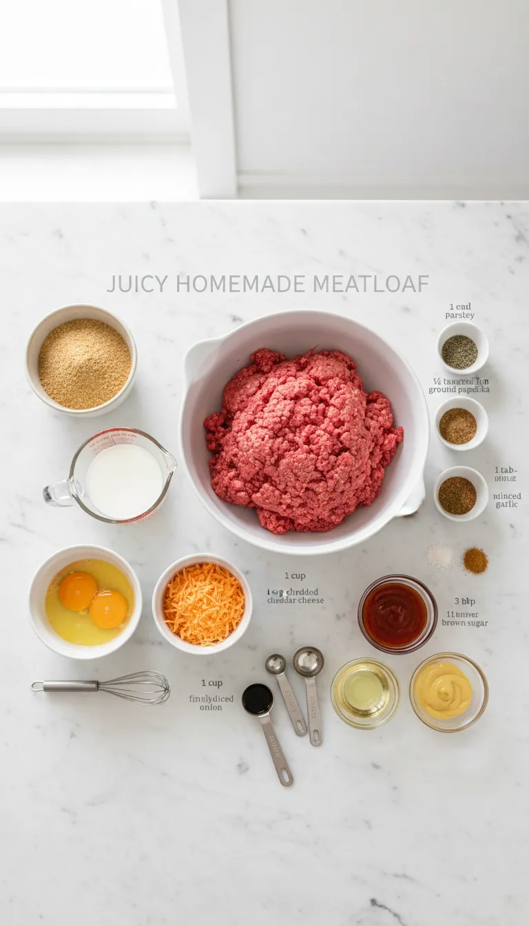 Juicy Homemade Meatloaf Ingredients
