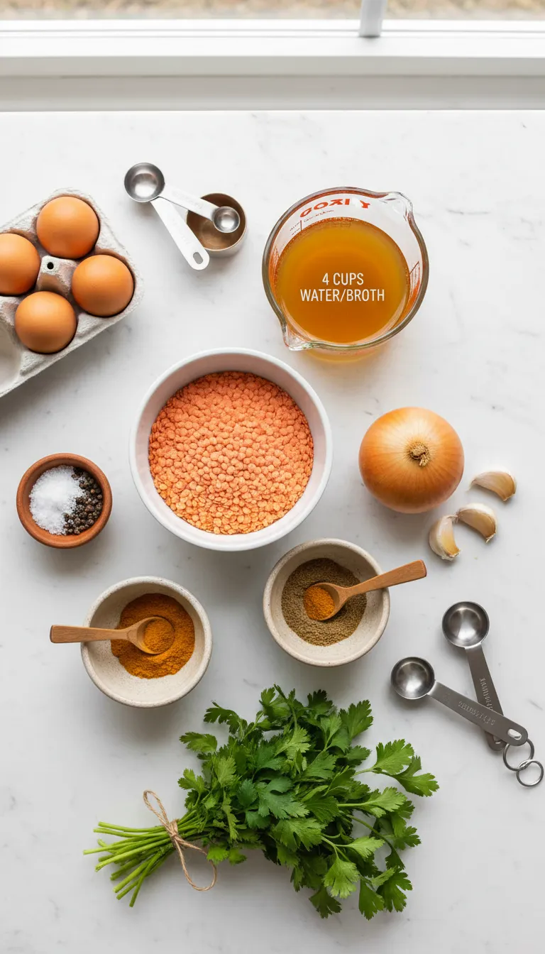 Savory Breakfast Lentils with Eggs Ingredients