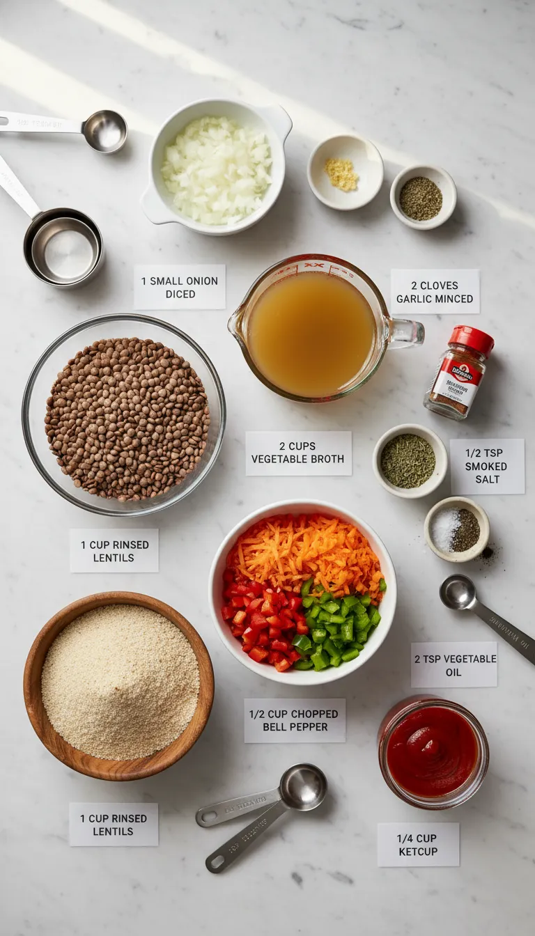 Savory Lentil Meatloaf Ingredients