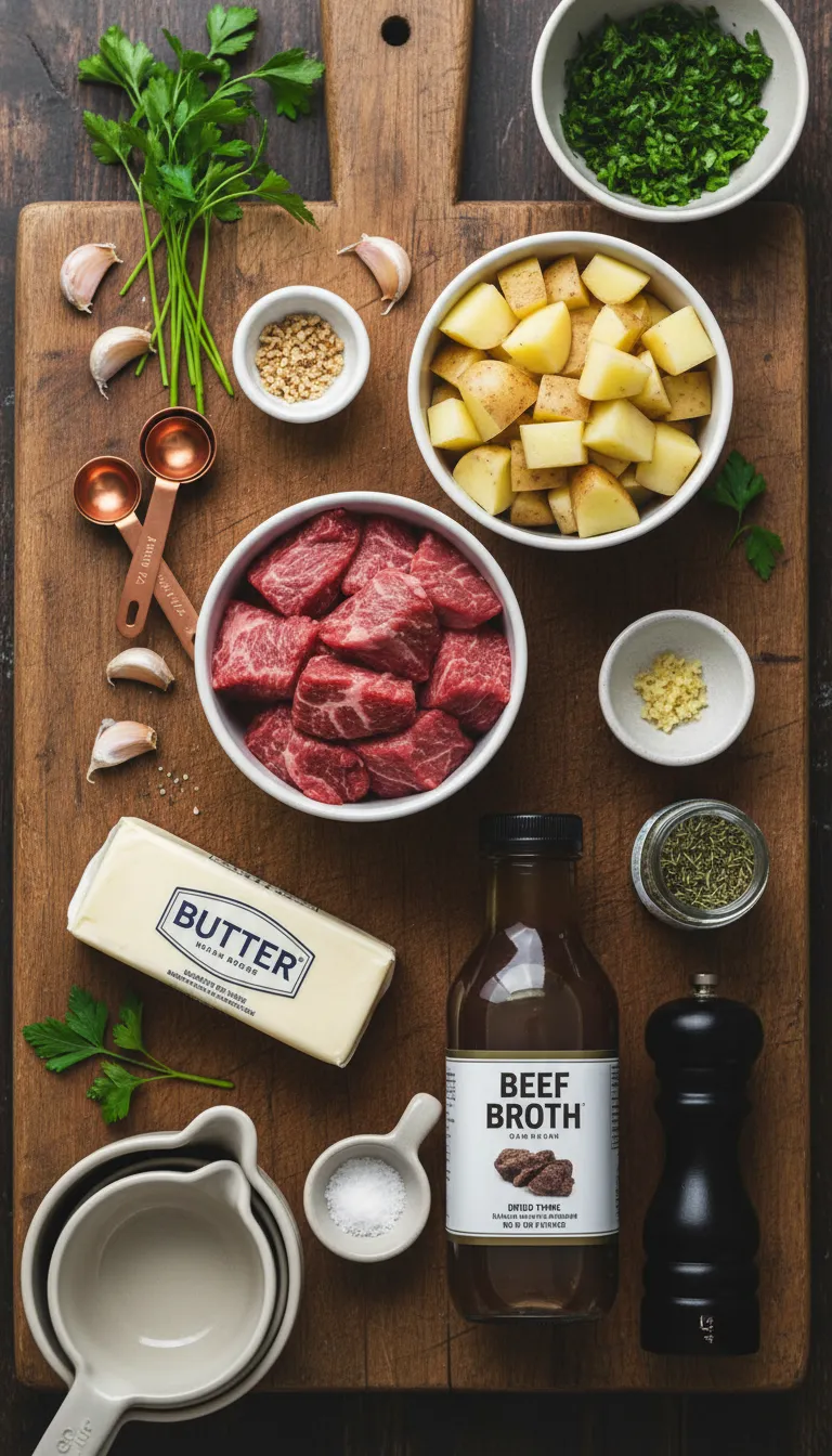 Slow Cooker Garlic Butter Beef with Potatoes Ingredients