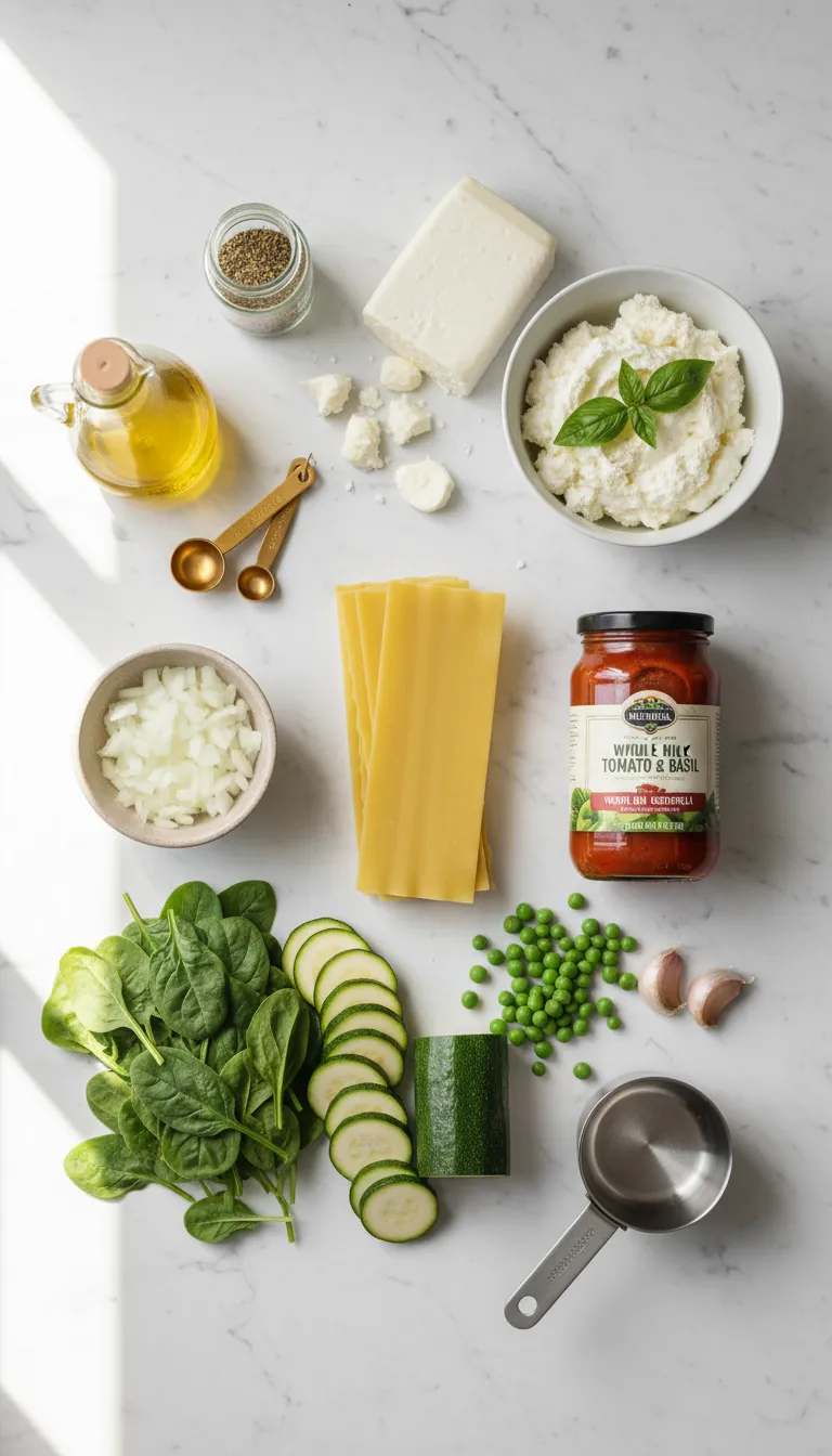 Spring Vegetable Lasagna Ingredients
