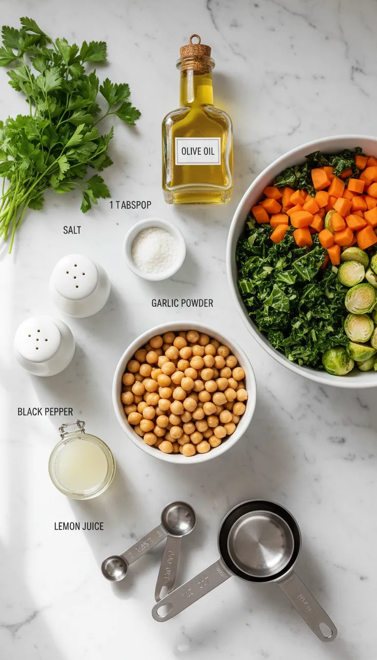 Winter Veggie Chickpea Bowl Ingredients