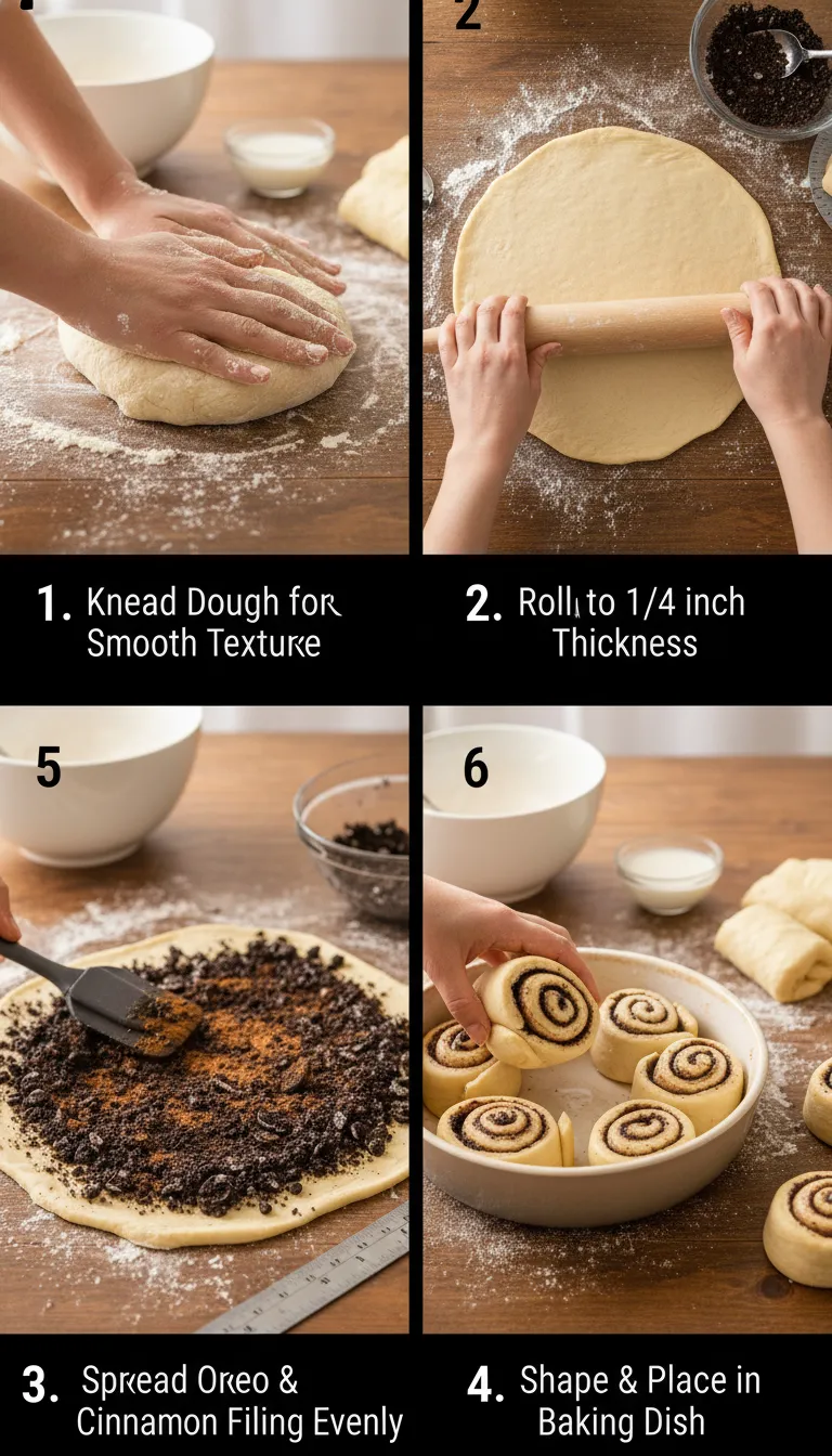 Oreo Cinnamon Roll Step-by-Step
