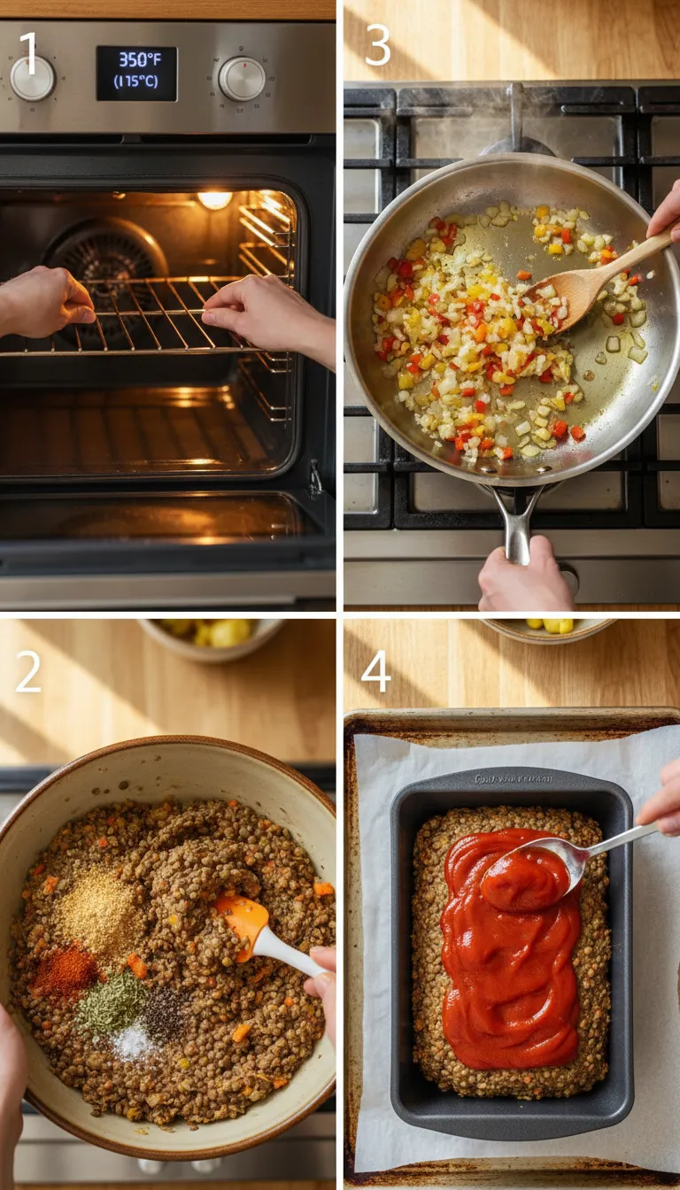 Savory Lentil Meatloaf Step-by-Step