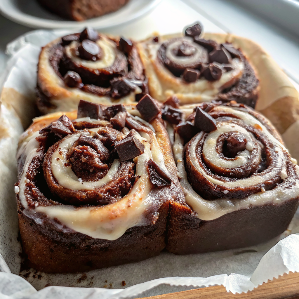 Small Batch MOLTEN Double Chocolate Cinnamon Rolls - Vegan
