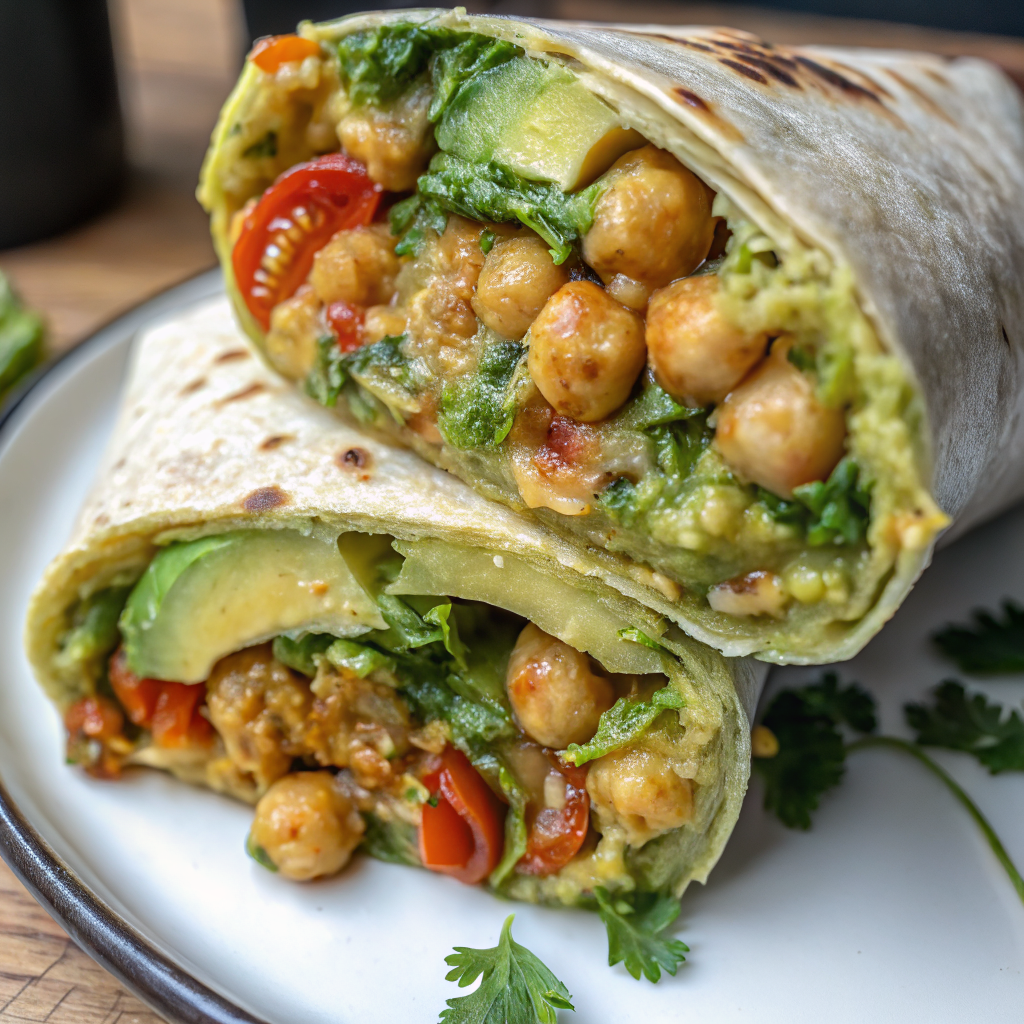 Spicy Chickpea and Avocado Wrap