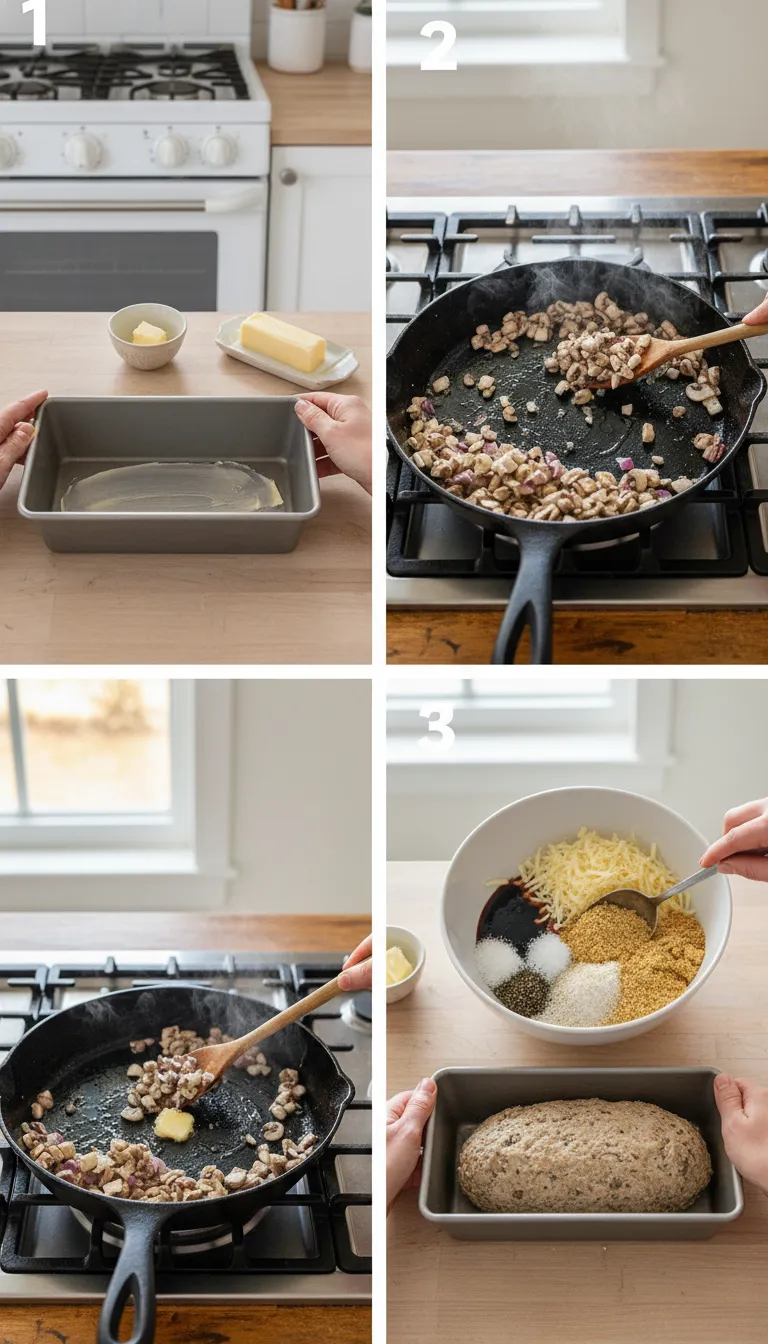 Swiss Smoked Beef Mushroom Meatloaf Step-by-Step