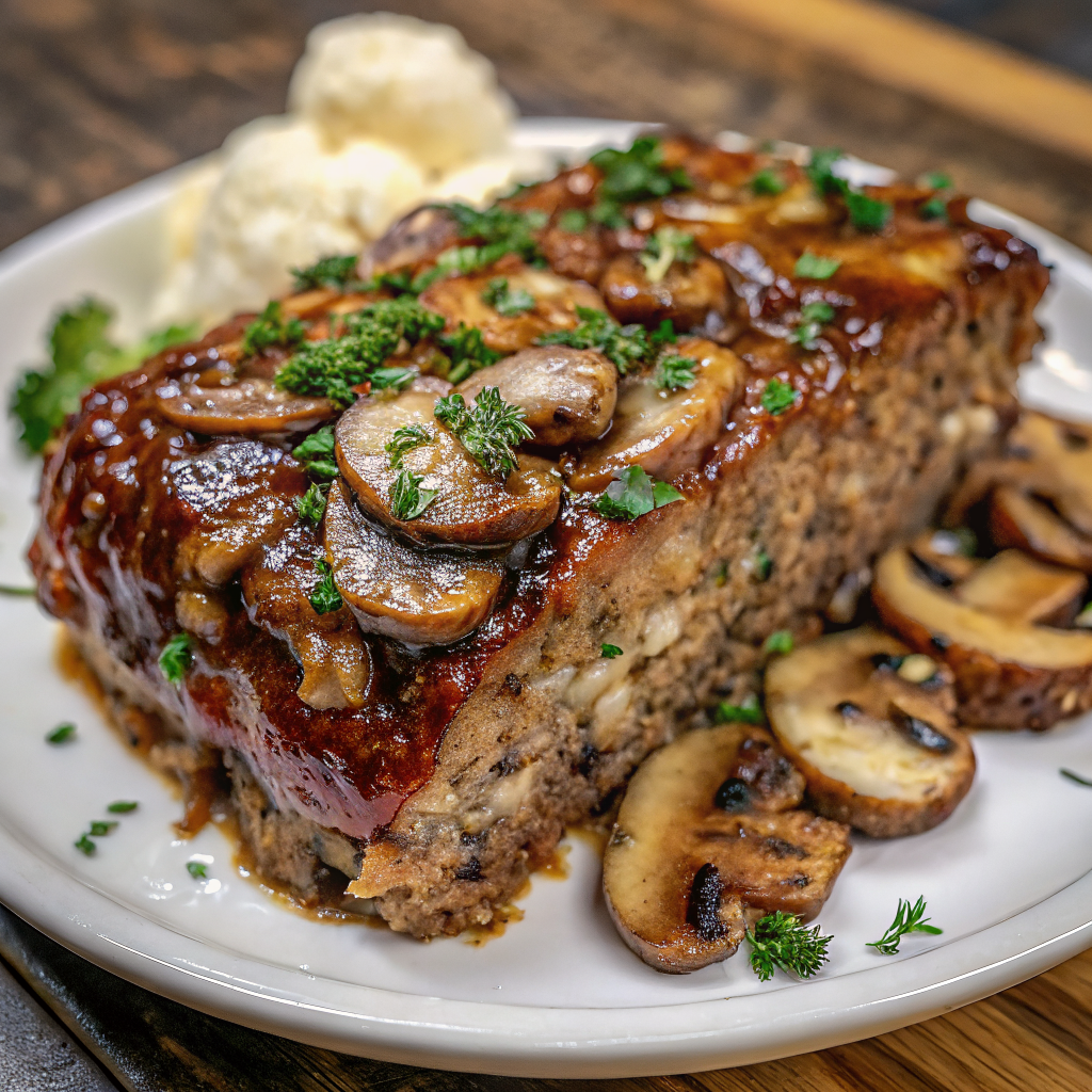 Swiss Smoked Beef Mushroom Meatloaf
