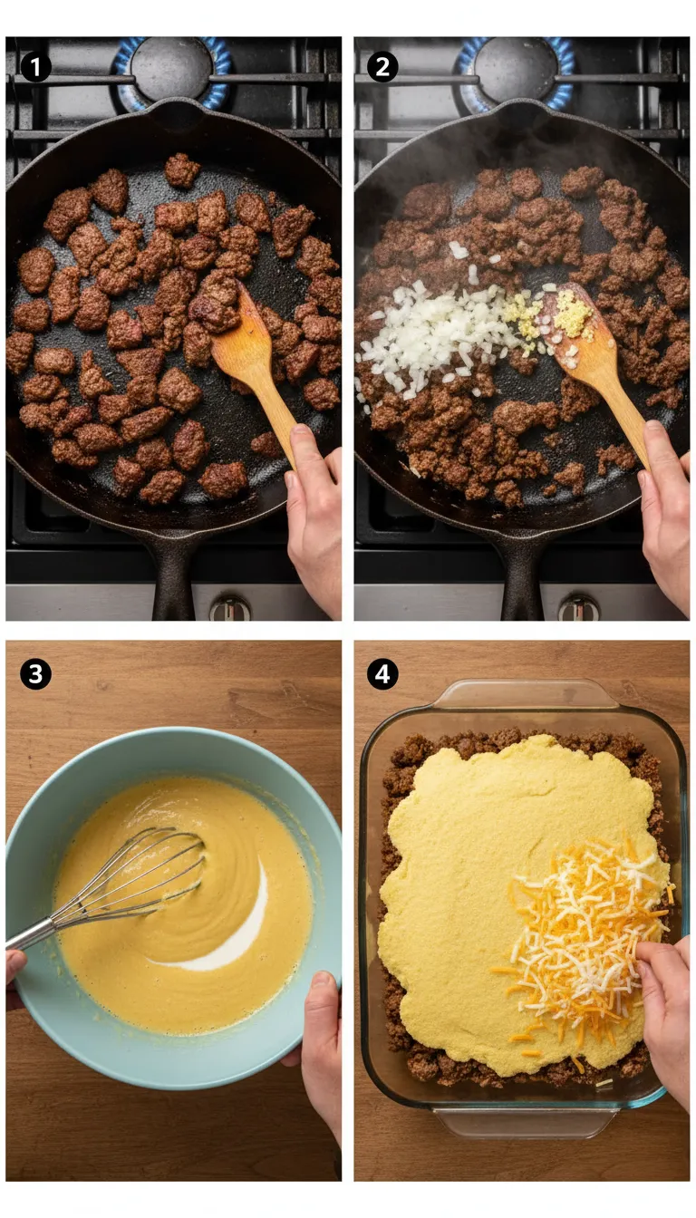 Texas Tamale Pie Casserole Step-by-Step