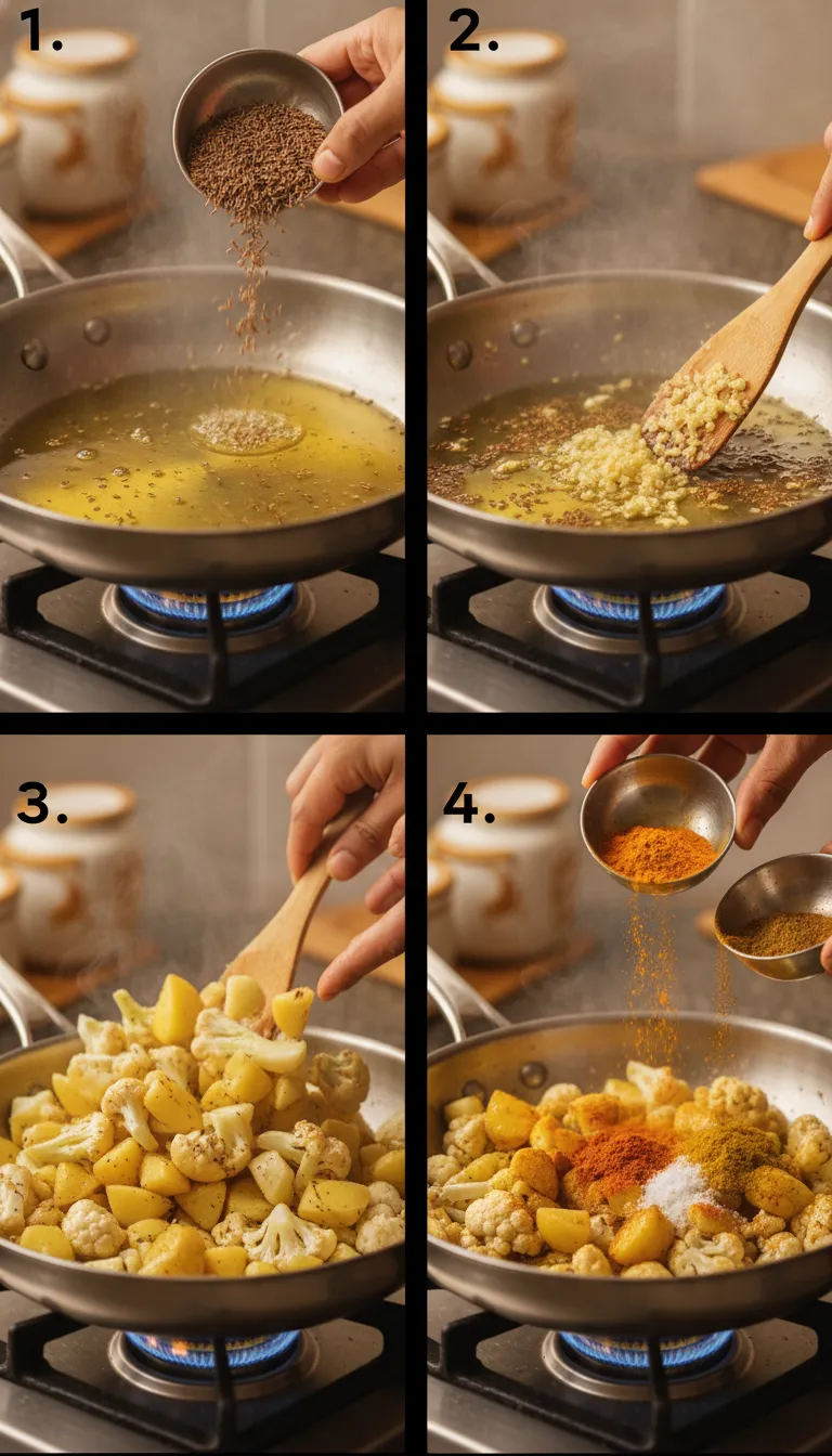 Aloo Gobi Indian Spiced Potatoes Step-by-Step