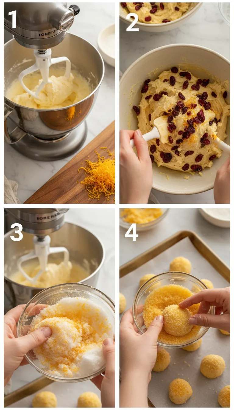 Cranberry Orange Cookies Step by Step