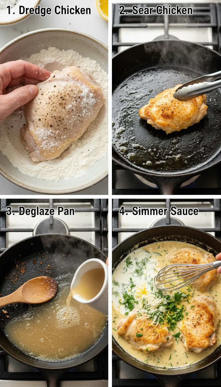 Creamy Lemon Herb Chicken Step-by-Step