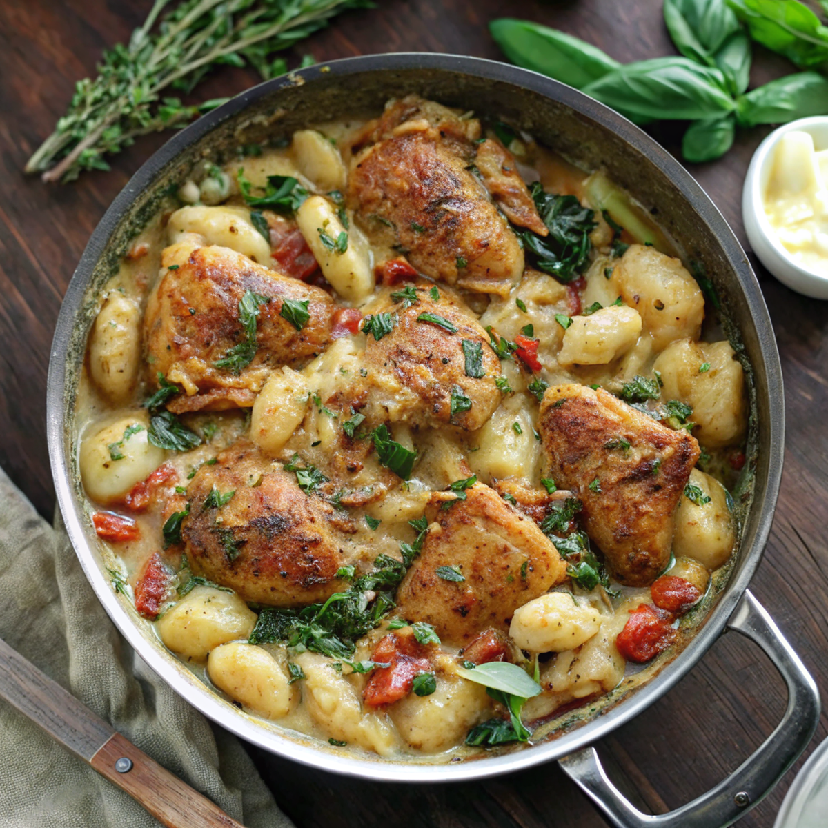Creamy Tuscan Chicken and Gnocchi