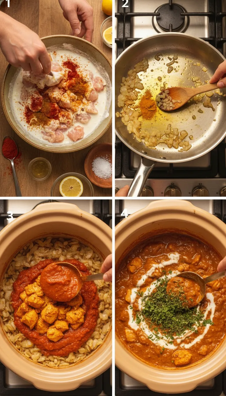 Slow Cooker Chicken Tikka Masala Step by Step