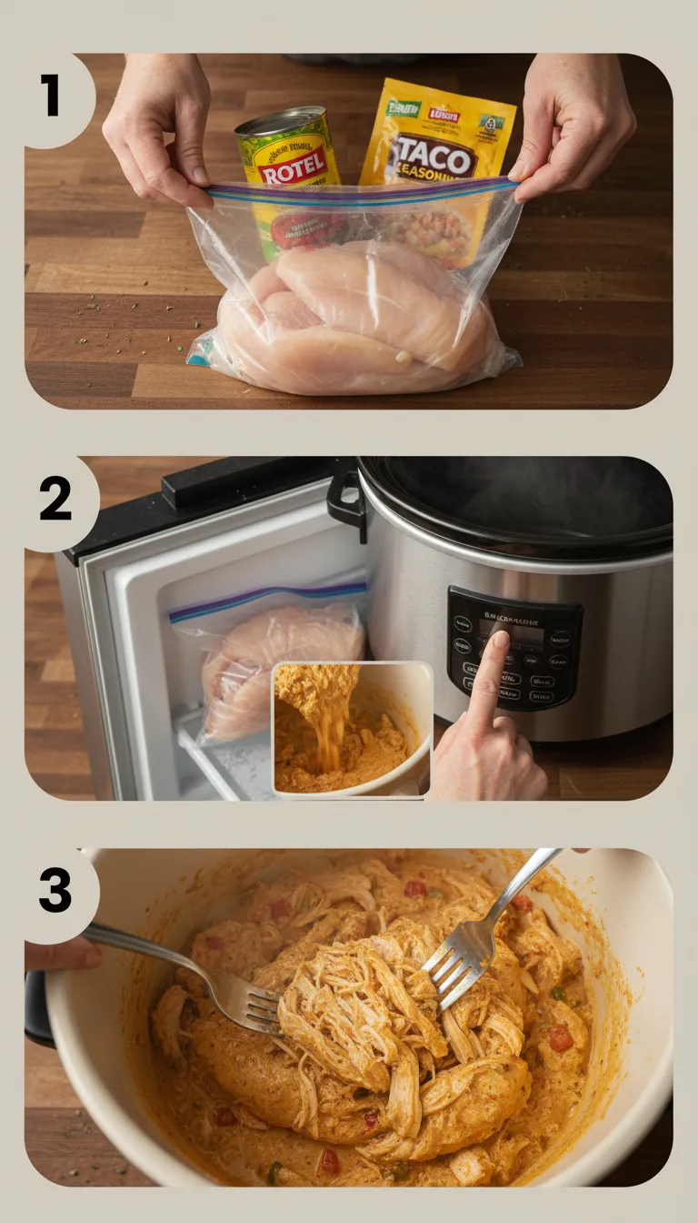 Crockpot Nacho Chicken Step by Step