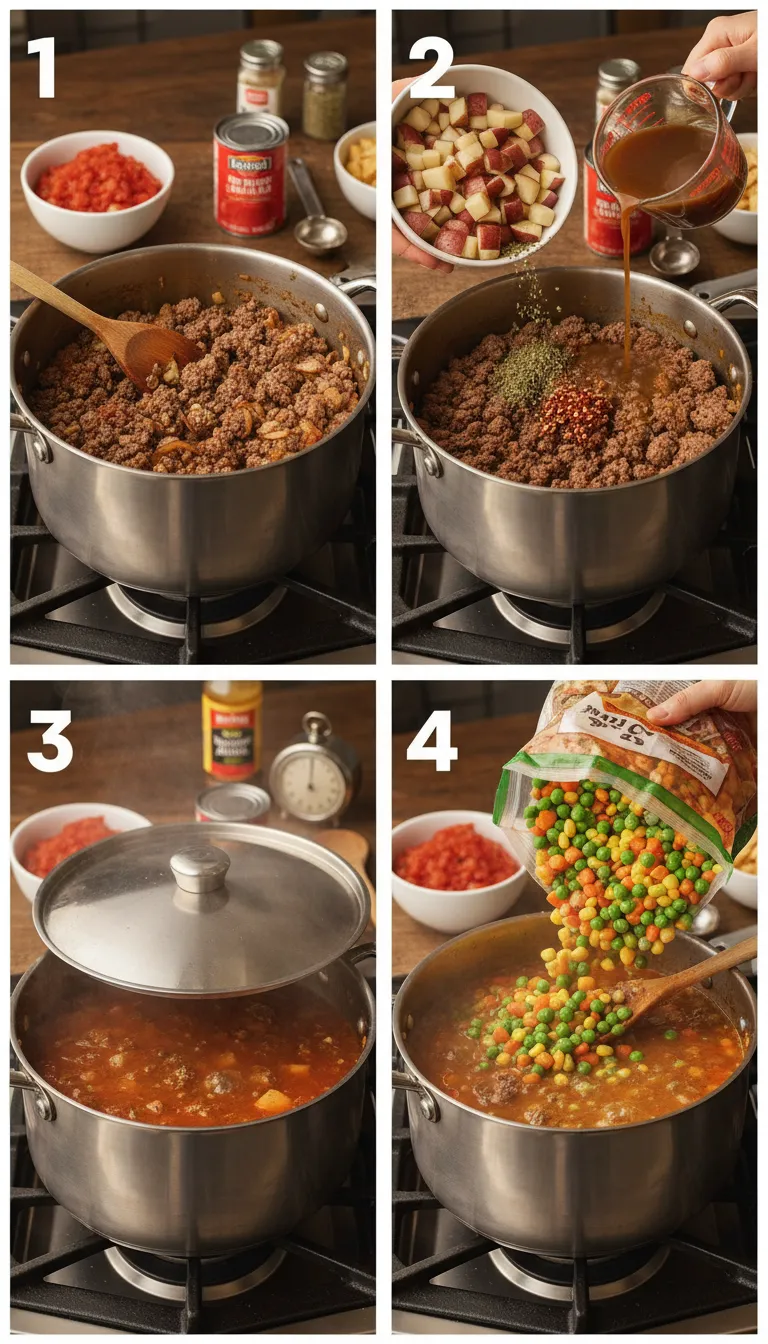Easy Hamburger Soup Step-by-Step