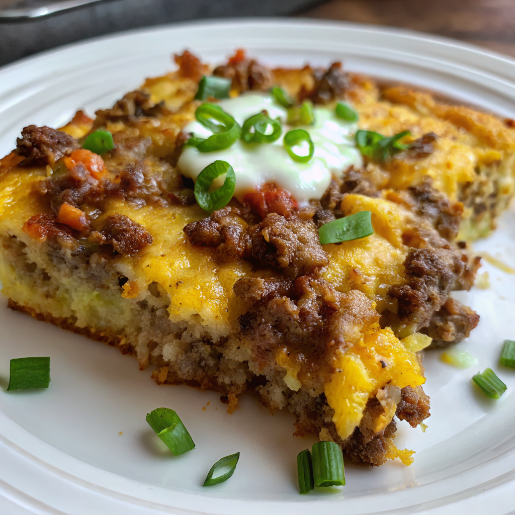 Ground Beef Jiffy Cornbread Casserole Delight