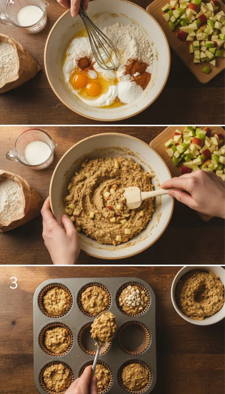 Healthy Apple Oat Muffins Step-by-Step