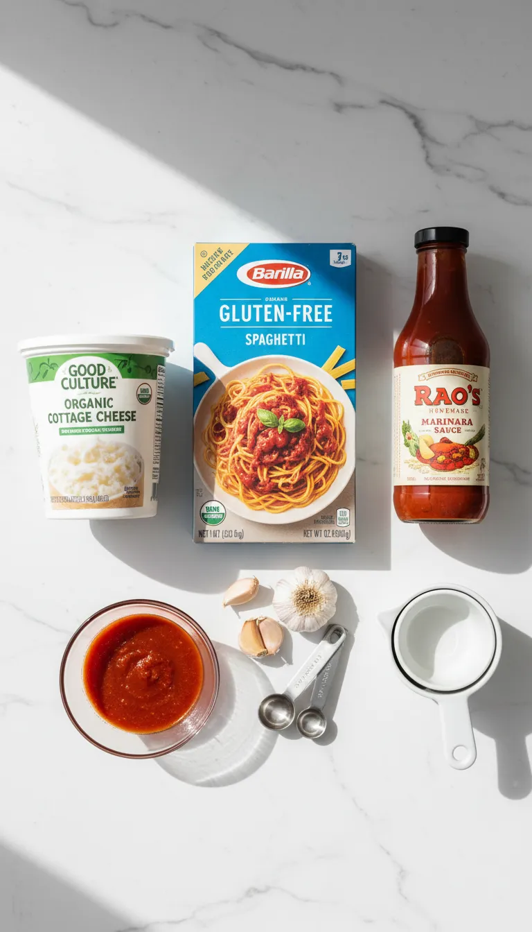 Creamy Cottage Cheese Pasta Ingredients