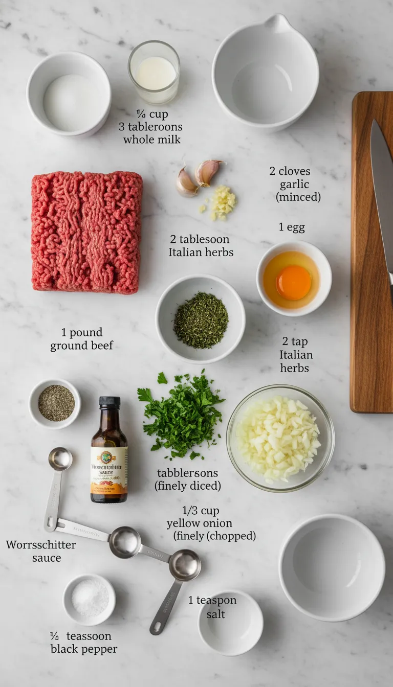 Easy Baked Italian Meatballs Ingredients