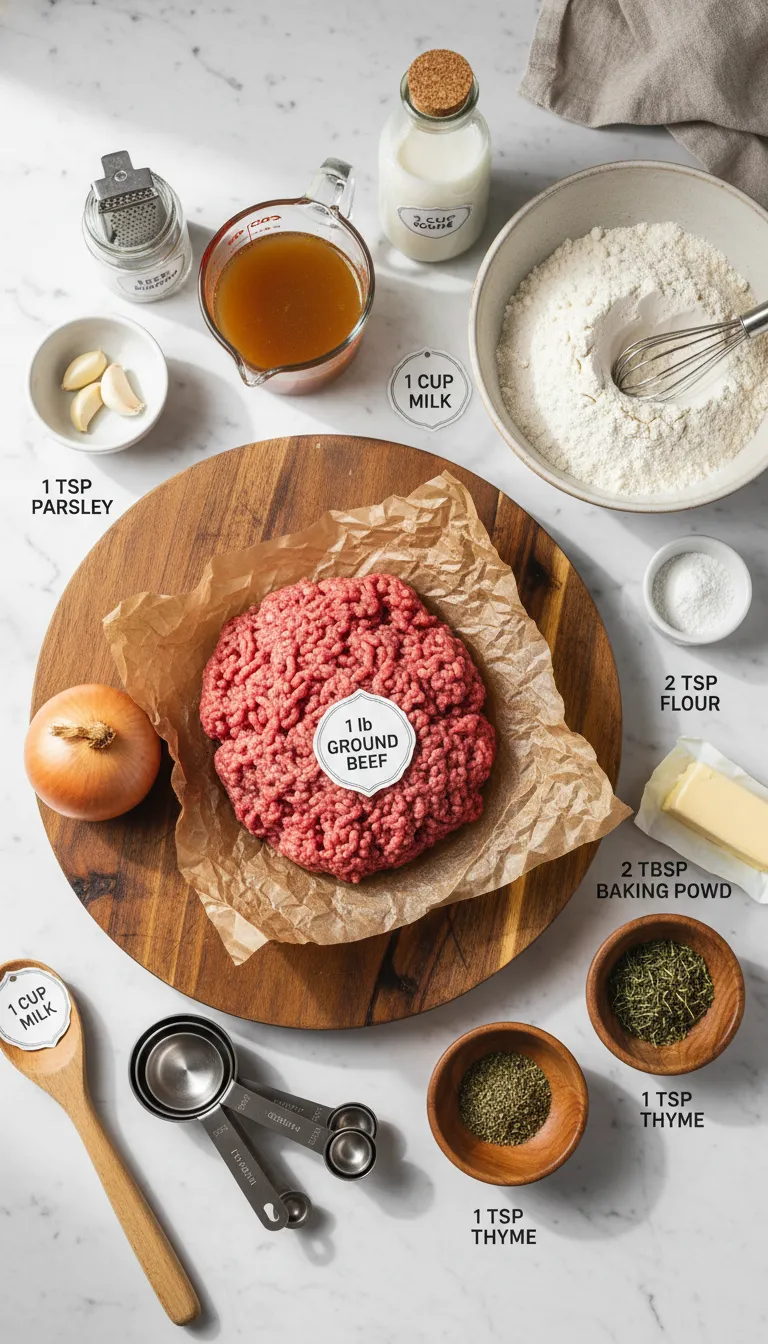 Ground Beef and Dumplings Ingredients