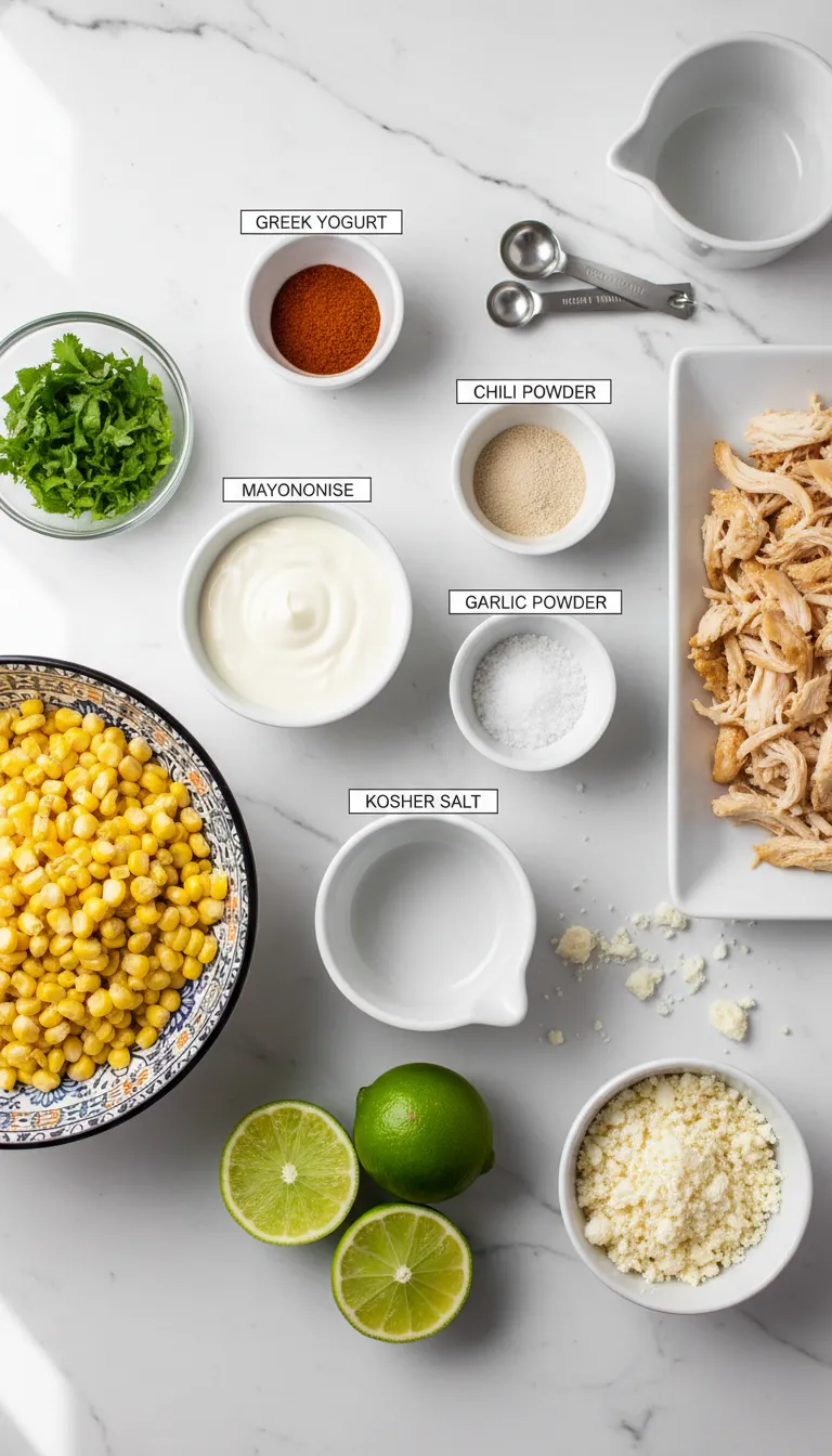 Mexican Street Corn Casserole with Chicken Ingredients