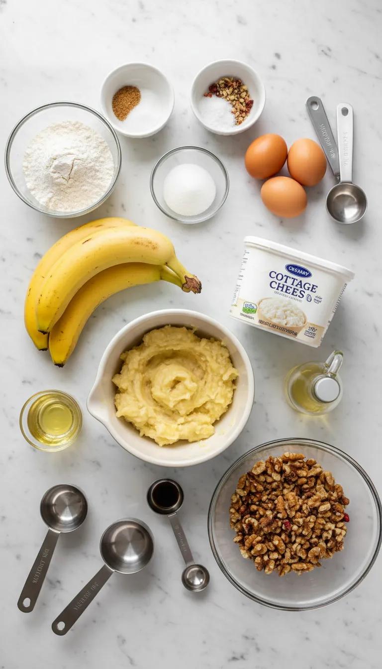 Moist Cottage Cheese Banana Bread Ingredients