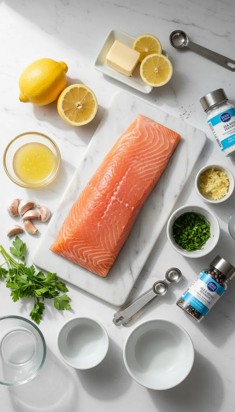 Sheet Pan Lemon Garlic Butter Salmon Ingredients