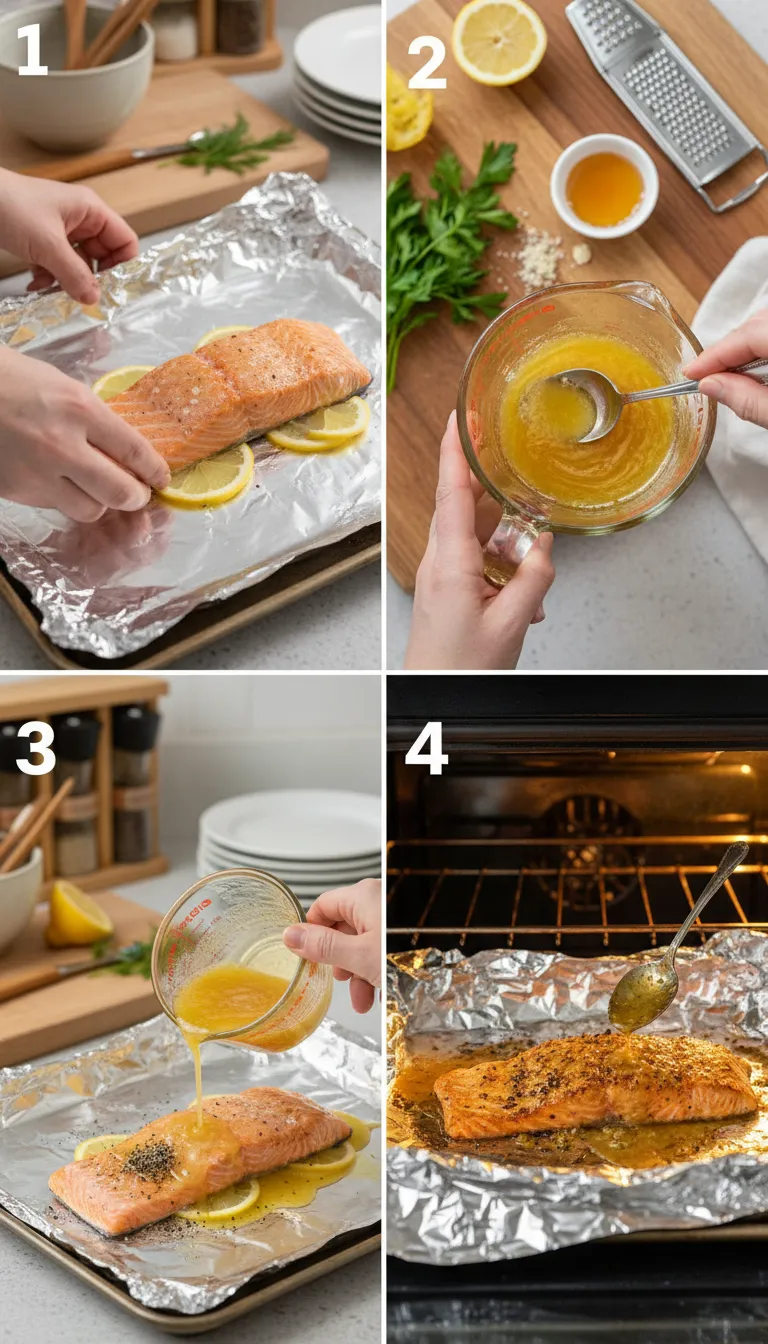 Sheet Pan Lemon Garlic Butter Salmon Step-by-Step