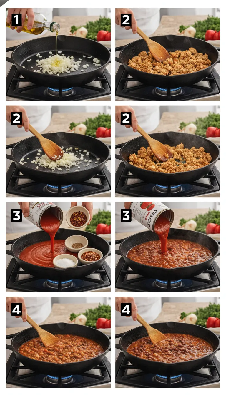 Quick Easy Chili Recipe on Stove Top Step-by-Step