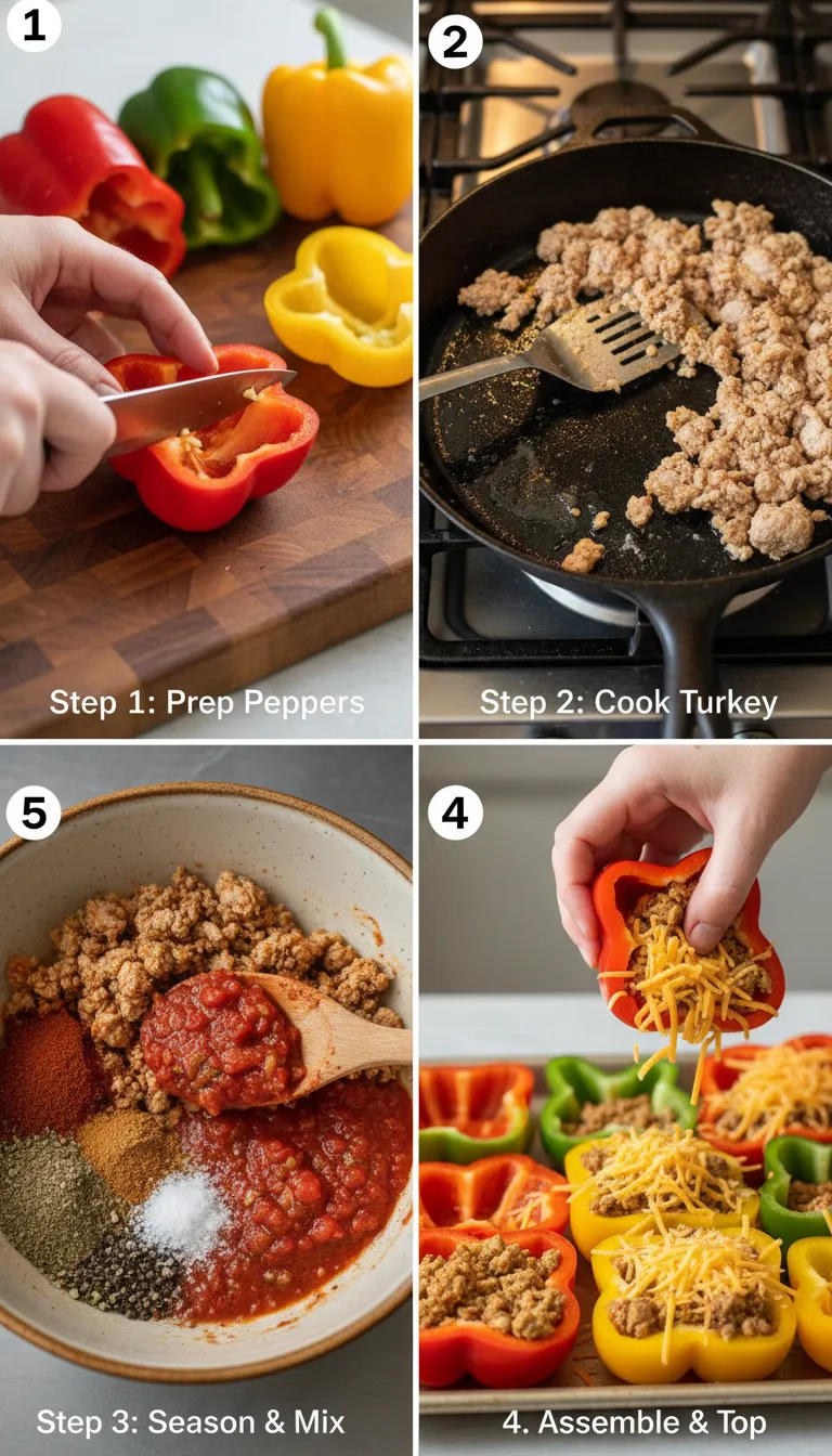 Skinny Bell Pepper Nacho Boats Step-by-Step