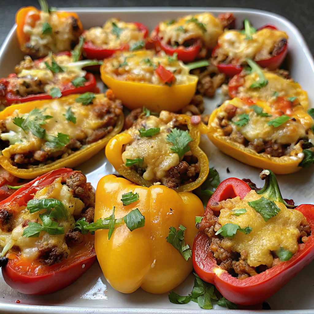Skinny Bell Pepper Nacho Boats