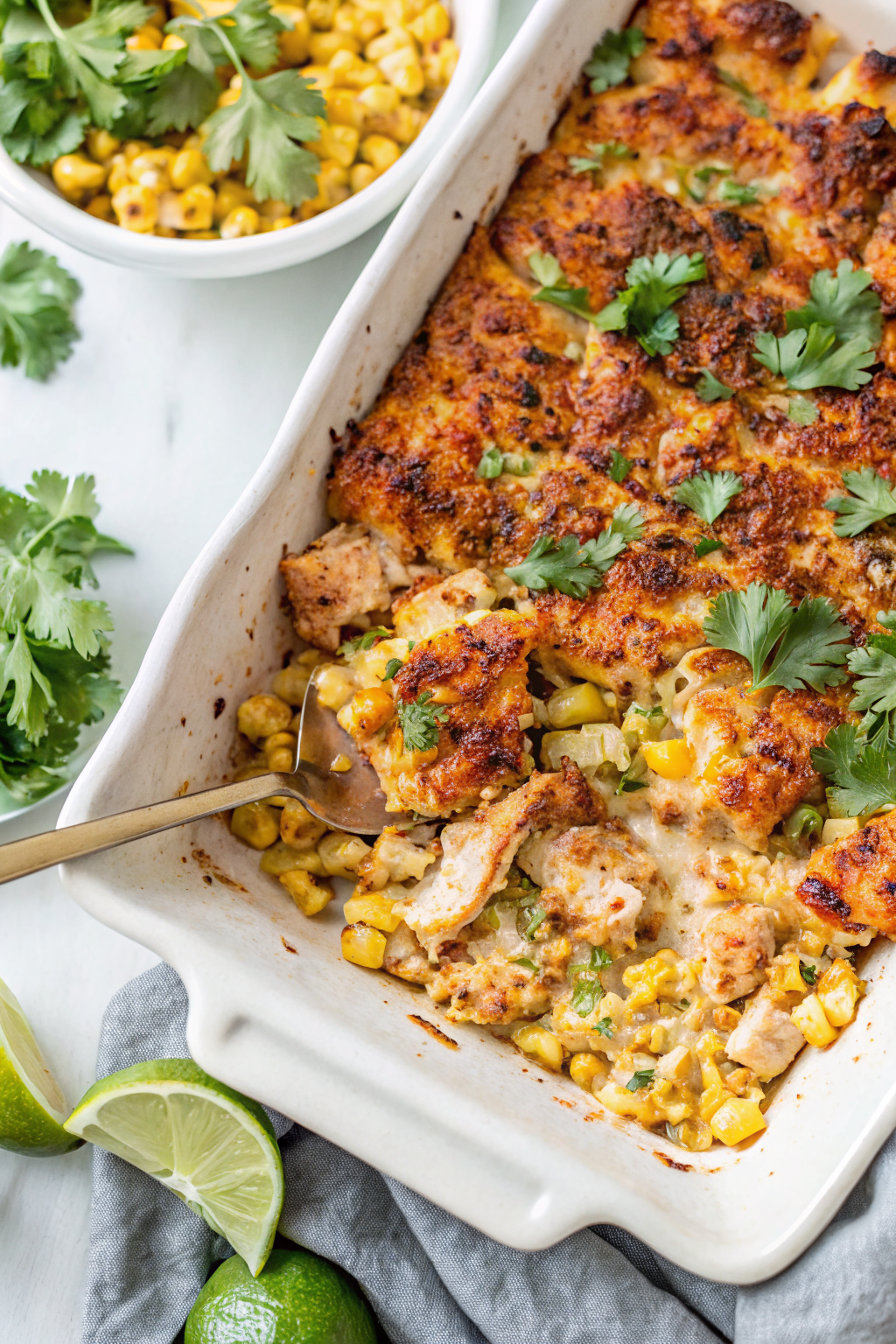 Mexican Street Corn Casserole with Chicken