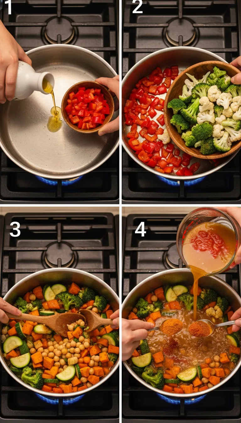 Sweet Potato Vegetable Curry Step by Step